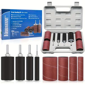 20-delige spindelschuurset met rubberen doornen en schuurhulzen voor houtbewerking - Ronde kop, korundgritmateriaal, geschikt voor oscillerende - en excentrische schuurmachines, montage vereist