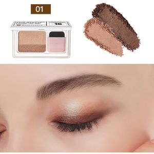 Shimmery Dubbele-Ton Oogschaduw Palette, 5-8 Veelzijdige Kleuren, Gemakkelijk Mengen, Langhoudend Waterdicht Oogmake-up met Borstel