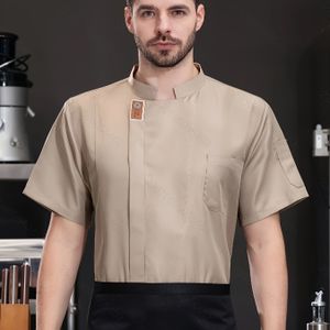 Mannen ademende mesh chef-uniform - korte mouwen, slanke pasvorm met zakken, perfect voor catering, restaurants, keukens en bakkerijen, restaurant-uniform | Professionele verschijning | Mesh-stof