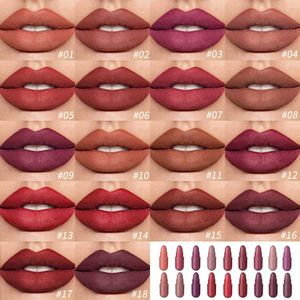 18-delige lippenstiftcapsule mini matte lippenstiftset voor dames, langdurige lipgloss, 24-uurs originele dieprode, 24-uurs waterdichte lippenlijnset