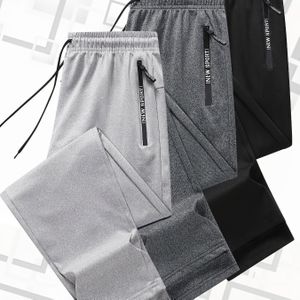 3pcs Men's Casual Running Joggers With Zipper Pocket, Drawstring Waist Athletic Sweatpants For Gym & Fitness - Polyester, Solid Color, All