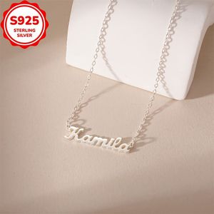 Customized 3g925 Silver Necklace, 1pc Valentine's Day Day Customized Name Necklace Holiday Customized Engraving Gift
