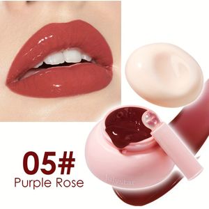 Jelly Lip Balm Glans Hydraterende Lippolie Glas Lipgloss Waterglans Spiegel Lipglans, Langhoudend Gloss met Ingebouwde Siliconen Borstel