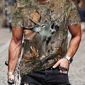 3D Grafische Digitale Print Heren T-shirt Met Korte Mouwen, Zomer Buiten
