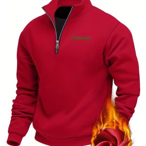 Heren Thermische Half-Zip Outdoor Sportjas - Staande Kraag Winter Wandel- & Gym Trui, 1/4 Rits Ventilatie, Kleur, Handwasbaar (Geschikt voor Laagjes onder Jassen)