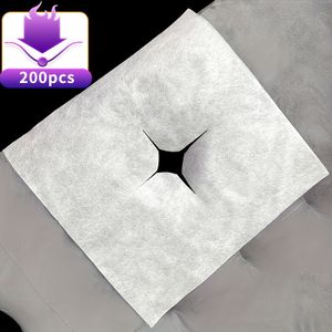 200 stuks Wegwerp Spa Non-Woven Massagebed Hoofdsteun Kussenslopen, Ruitvormige Gaten Ligdoeken voor