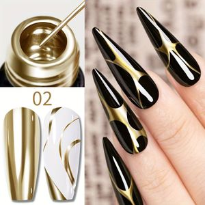 AWStorG 5ml Metallic Liner Gel Gouden Zilveren Verf Gel Polish Super Helder Roze Goud Metalische Gel Semi-Permanente Nagelgel