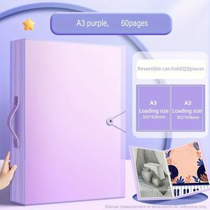 A3 Diamond Painting Art Portfolio Storage Case With Handle - 60 Pages, 120 Pockets, Waterproof Dustproof Pp Material Artwork Display Folder
