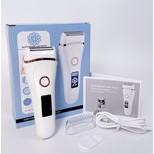 Elektrische Dames Scheerapparaat Epilator | Oplaadbare Bikini Trimmer voor Pijnloze Haarverwijdering met LCD Display, Roestvrijstalen Mes, USB Opladen, Batterij, Merk: GZHJGOS.