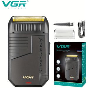 VGR V-375 USB Oplaadbare Professionele Elektrische Scheerapparaat voor Mannen - Zwart, Draadloze Foliescheermes, Bakkebaardtrimmer & Baardtrimmer, de Ultieme Keuze voor Mannen