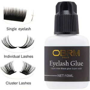 Mg-Ob-10Ml Zwarte Lijm voor Worp, Niet-Irriterend, Langdurig, Verbetert de Schoonheid van je Eigen Wimpers, Zacht voor de , Waterproof, Geurloos en Sneldrogende Wimperlijm.