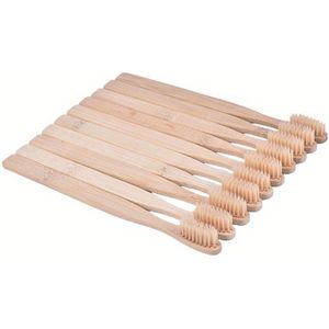 10 stuks Hoogwaardige Bamboe Houtskool Tandenborstels, Zachte Borstelharen voor Zacht Reinigen, Natuurlijke Houten Handvatten, Laag Koolstofvoetafdruk, Diverse Kleuren, Lengte van 18 cm