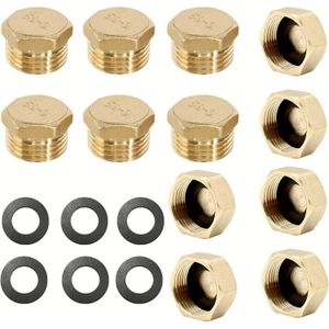 18 stuks 1/2 inch messing lekbakken, tuinslang lekbakken, 1/2 inch vrouwtjesgewinde lekbakken voor waterleidingen