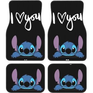 4pcs Stitch Car Mats - Cute & Design, Polyester Floor Mats For Sedans, Trucks, And Suvs, Ideal For Car , Car Interior Decor | Design | Durable Floor Mat, Car Mat