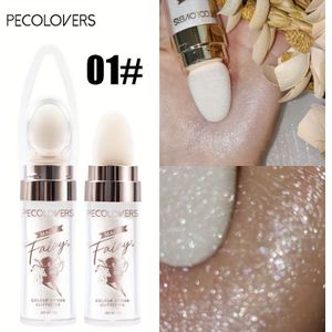 Fairy Shimmer Highlighter Poeder - Wit, & Blauw Glitterstaf voor Gezichts- en Lichaamsmake-up, Verlichtende Bronzer Cosmetica