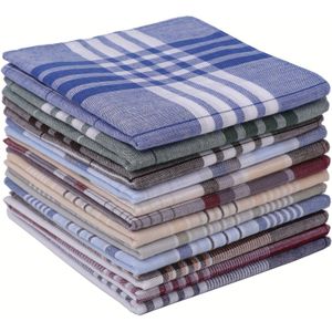 12-Pack Heren Zakdoeken, Niet-Herhalende Zakdoekjes, Unisex