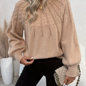 Dames Elegante Beige Stretch Trui Jas - Lange Mouwen Ronde Hals Blazer, Wasmachinebestendig Slim-Fit Cardigan voor Casual & Formele Kleding, Zachte Kantoor-tot-Diner Jas