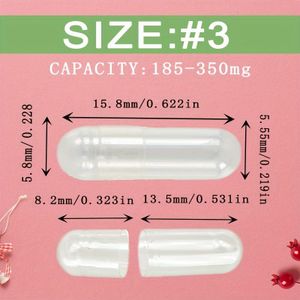 00/0/1/2/3/4 Maten Hohlende Kapsules, 100 Kleine Transparante Lege Kapsules, DIY Pill Filling Kapsules