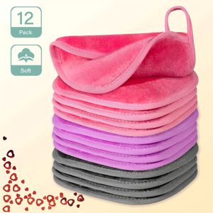 Reusable Microfiber Makeup Removing Cloths (12 Pack) Soft And Light Beige-friendly Face Towels For Daily Cleansing, 6" X 6" Makeup Removing Cloths, Day Gifts