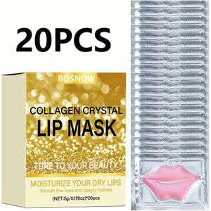 20st Collageen Lipmasker Hydrateert Droge Lippen, Verzacht Fijne Lijntjes, Hydrateert Diep, Maakt de Lippenhuid Steviger en Jonger, en Geeft U een Roze en Frisse Mond