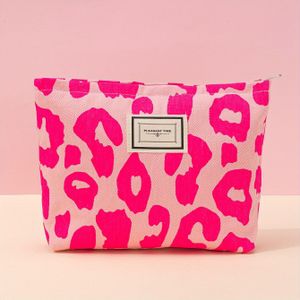 Large Capacity Leopard Print Makeup Bag For Women - High Quality Polyester Cosmetic Bag, Ins Make Up Bag With Pencil Case & Brush Storage, Travel Toiletry Organizer, No Formaldehyde