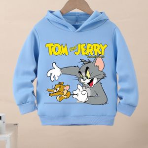 Jongens Hoodie | Tom en Cartoon Print, Pluche Gevoerd, Casual Pasvorm, Comfortabel voor Alle Seizoenen, WB Gelicentieerd