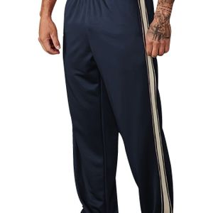 Heren joggingbroek met trekkoord, losse pasvorm en mooie strependetails, casual herenbroek met rechte pijpen voor lente herfst streetwear