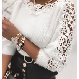 Dames Kleur Kant Ingezet Trui Pullover, Mannequin Maat 88