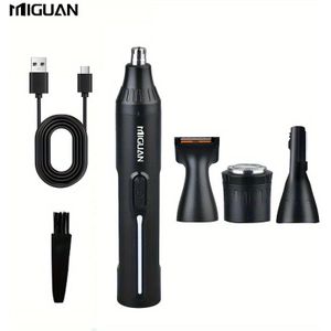 Professionele Verzorgingsset 4-in-1, Oplaadbare USB - en Oorhaartrimmer, Baard- en Wenkbrauwscheermes, Persoonlijke Verzorgingsgereedschappen voor Mannen