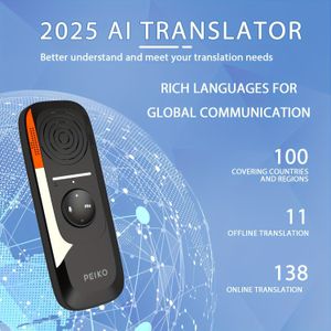 Portabel Twee-Weg Direct Vertaler | Ondersteunt 75+ | Online Stemvertaling met Hoge Nauwkeurigheid via App | Ideaal voor Reizen, Zakelijk Gebruik en Meertalige Communicatie