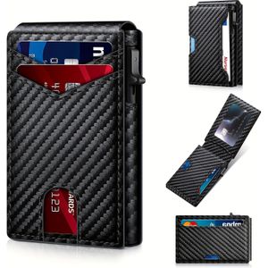 1pc E- - Stylish Rfid-blocking Pop-up Card Holder For Men, Fast Access, Secure Design, Aluminum Alloy, Black, , Fast Access Wallet | Sleek Wallet Design | Durable Wallet, Rfid Wallet