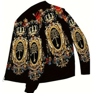 Vrijetijdsjack met print voor heren, groot formaat