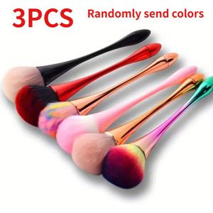 3PCS Kabuki Make-up Kwasten Set - Nylonen Borstel Foundation & Poeder Kwast met ABS Kunststof Handvat, Geurloze Toverstaf voor Alle Huidtypen