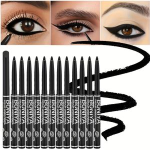 12 stuks/Glad Zwart Eyeliner Potlood Waterdicht en Zweetbestendig Langhoudende Oogpotlood