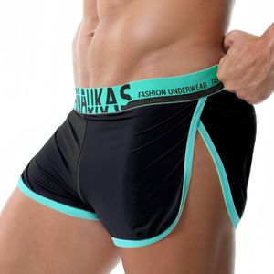 1pc Heren Mode Boxer Briefs, Comfortabele Elastische Tailleband, Kleur, Gebreide Nylon Stof, Lichtgewicht 120g/m², Kruisband Detail, Losse Pasvorm Ondergoed