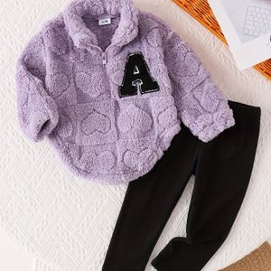 Zhangzi Letter Zip-Up Top en Broek 2-delige Set, Geschikt voor Outdoor Activiteiten en Casual , Herfst/Winter Seizoen P101822, Ideaal voor Buiten