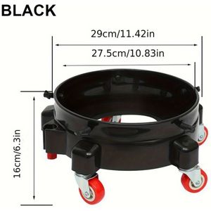 Heavy Duty Rolling Bucket Dolly With , Removable Base & Wheels Storage Tray – Durable Plastic Car Wash Tool For Easy Multi-functional Use (includes Collapsible Bucket)