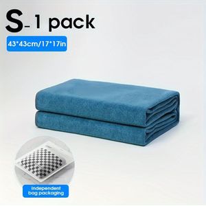 Extra Large High Absorbency Car Cleaning Towel - -dry No Glass & Interior Cloth, Blue With Grey Trim For Auto Detailing, Windshield, & Plastic Surfaces, Durable Scrubbing Cloth