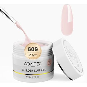 Aokitec 60G Roze En Witte Bouwnagel Gel, Verschillende Kleuren Beschikbaar Voor Nagelverlengingsgel, Bouwgel Nagellak, Een Perfect Kerstcadeau.