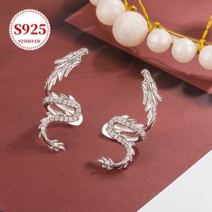 925 Hypoallergenic New Year Dragon Ear Cuff For Women, Unique Chinese Style Hoop Earrings With Flying Dragon Design, Valentine's Day And Day Gift Set In Anti-oxidation Storage Box, All