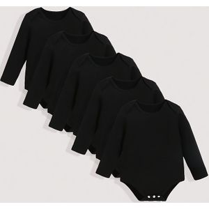5-delige Baby Jongen & Meisje Casual Kleur Bodysuit Set, Multifunctionele Jumpsuit met Lange Mouwen, Vier Seizoenen Mode Herfst/Winter Outfit, Perfect voor Buiten