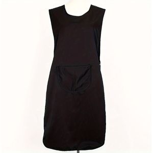 1pc Stijlvol Zwart En Wit Mouwloze Aap Met Zakken - Duurzame Polyester, Perfect Voor Thuis, Barbierwinkel, Dierenwinkel, Barista Uniform | Stijlvolle Aap