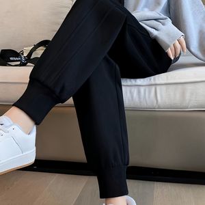 Dames Blend 9/10 Lengte Casual Joggers met Trekkoord Taille, Kleur, Ontspannen Pasvorm, Elastische Enkels, Geschikt voor Alle Seizoenen - 2024 Nieuwe Stijl
