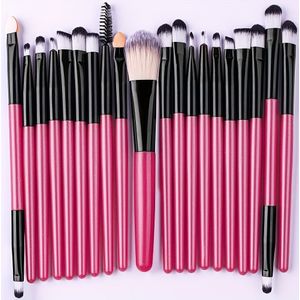 20 stuks Luxe Kwastenset - Zachte, Polyester Haren voor , Hypoallergene Nylon Haren Geschikt voor Alle Beige Typen, Ethisch Gemaakt, Makkelijk Schoon te Maken en Reisvriendelijk