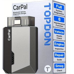 TOPDON Carpal Scanner Bluetooth - , Diagnosegereedschap voor Alle Systemen op iOS & , Voertuiggezondheidscontrole, 6 Onderhoudsdiensten, RO-test, Reparatiehandleiding, Prestatietest