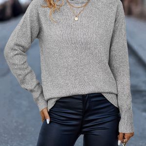 Stijlvolle Speciale Editie Dames Ribtrui met Hoge Kraag - Zachte Warme Winter Pullover, Kleur Lange Mouwen Herfst-Winter Tops, Handwas/Droogreinigen