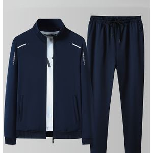 Heren met Kraag en Broek Set | Lente/Herfst, Kleur, Licht Stretch Materiaal, Rits Details, Regular Fit