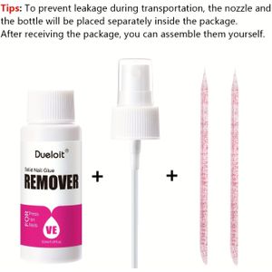 30ml Verbeterde Formule Spray Lijmverwijderaar met Stokje, Zachte Nagellakverwijderaar voor Acryl- en Kunstnagels, 15 Seconden Snelle Verwijdering, Veilig voor Natuurlijke Nagels