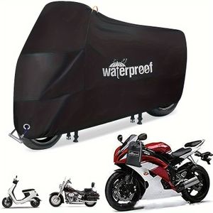 420d Heavy Duty Waterproof Motorcycle Cover, Uv Protection, Tear-resistant With Lock Holes Design For