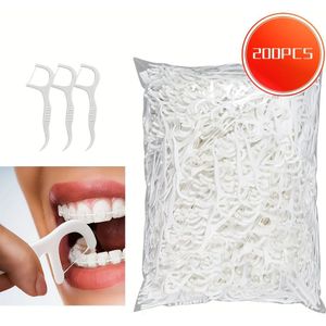 van 200/400/800 stuks Tandzijde, Dieptereinigende Tandzijde voor Correcte Mondverzorging, Draagbare Wegwerp Hygiënische Tandzijde voor Reizen en Dagelijks , Reisbenodigdheden